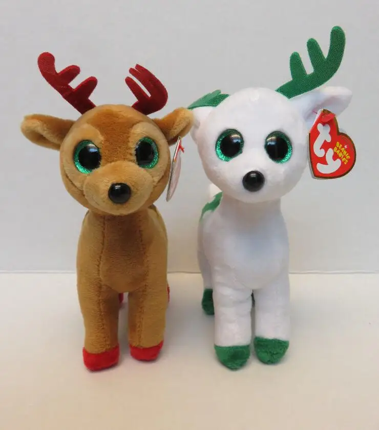 Ty Beanie Boos 6" 15cm Beanie Babies Christmas Peppermint & Tinsel