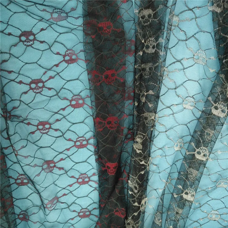 

1yard 150cm width skull head inelastic Polyester lace fabric garment accessories dress accessories Wedding dress accessories