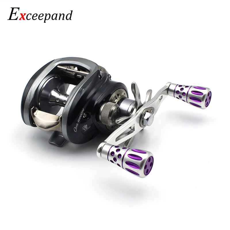 Exceepand 4 Ball Bearings Purple Fishing Reel Handle for Abu Garcia Daiwa Baitcasting Reel Grips