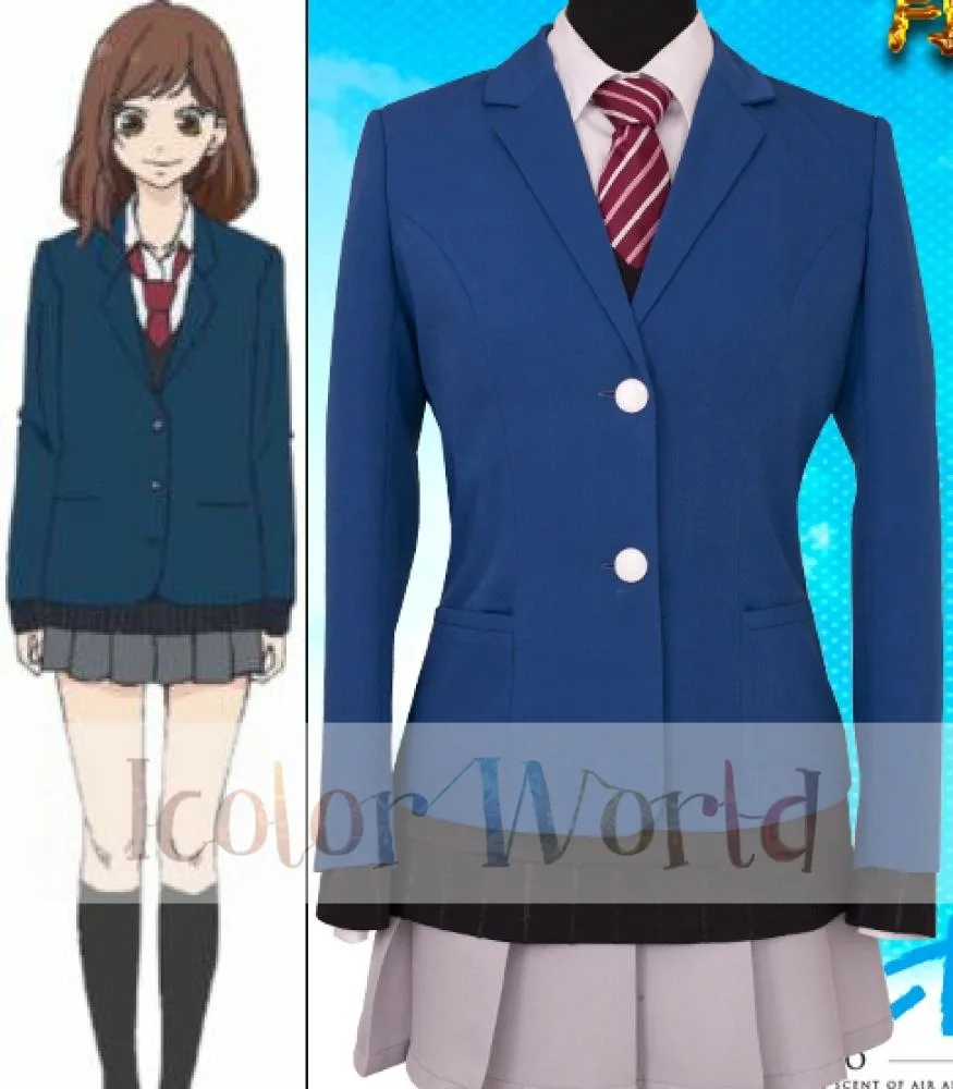 Костюм для косплея Futaba Yoshioka Весенняя синяя школьная форма девочки Ao Haru Ride |