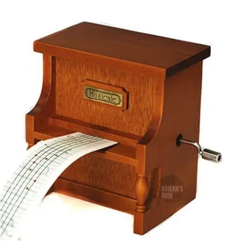 

Antique Vintage Wooden Music Box Musical Piano, DIY Make Yr Own Song Include a Punch and 3 Music Papers