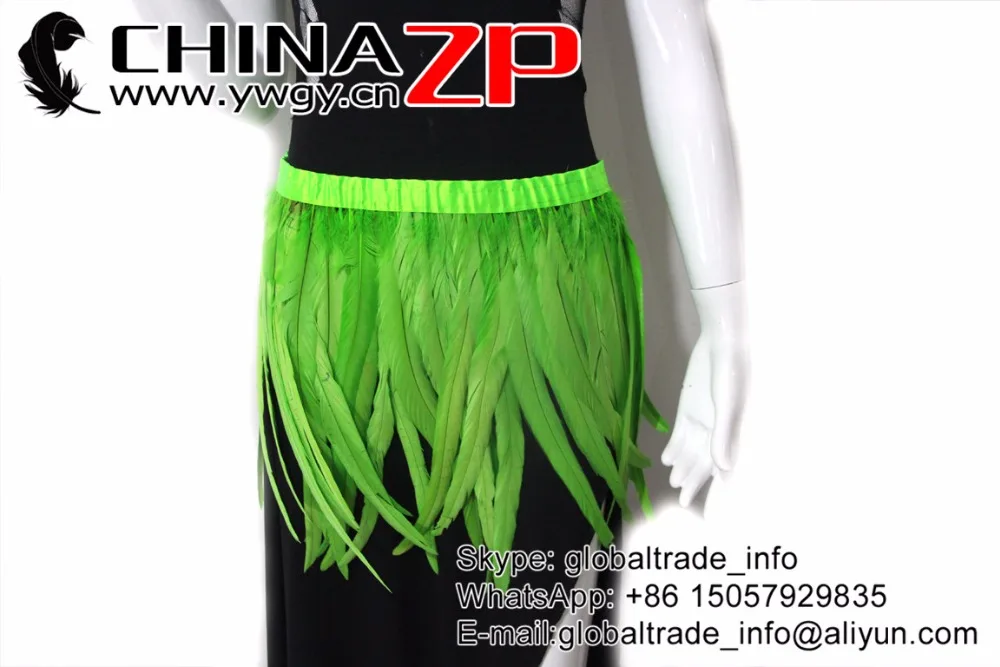 7 lime green Rooster Tail Feather Fringe Trim Wholesale (5)