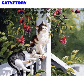 

Frameless Cats Diy Digital Painting By Numbers Home Decor Modern Wall Art Picture Handpainted For Living Room Artwork 40*50cm