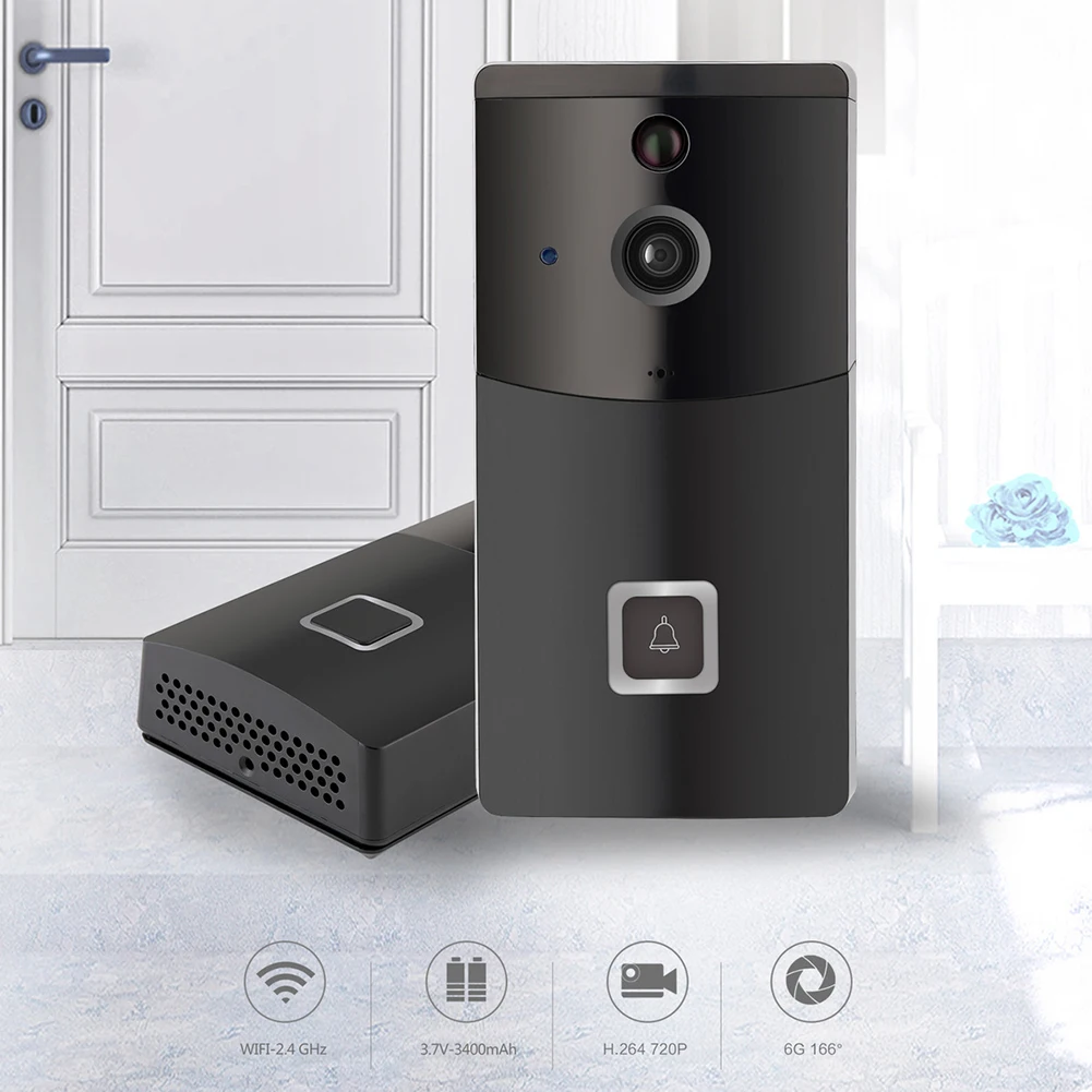 

Smart Home Video Doorbell WiFi HD 720P Anti-theft Security Camera Night Vision Wireless Doorbell XJ66