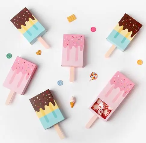 Ice cream shape gift boxes kids party favor box candy 30pcs/lot | Дом и сад