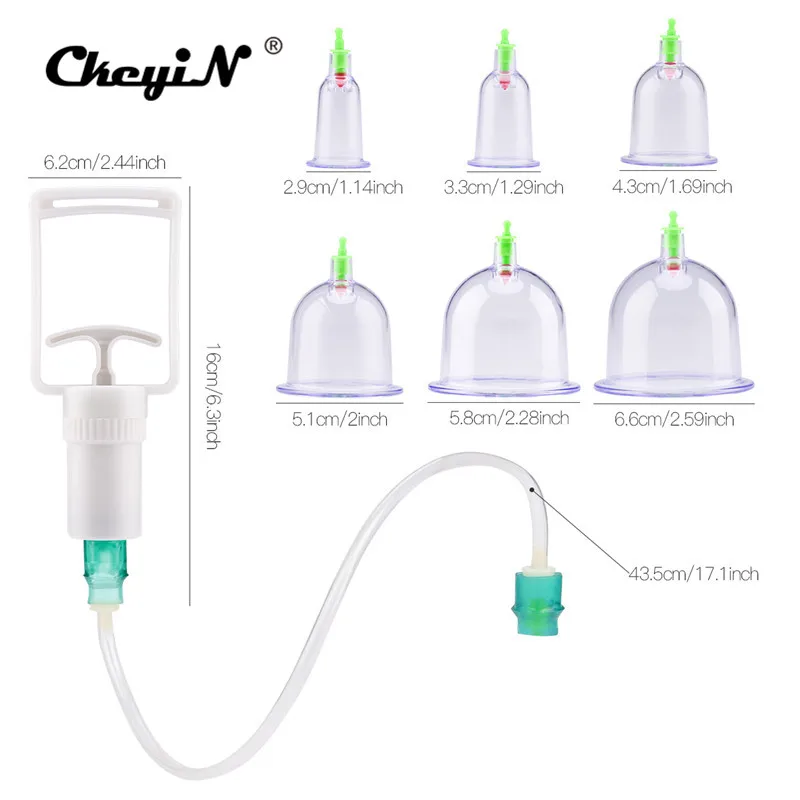 12 шт./компл. медицинская вакуумные банки с всасывающий насос терапии устройства комплект herapy релаксации тела здоровый массаж набор для душа