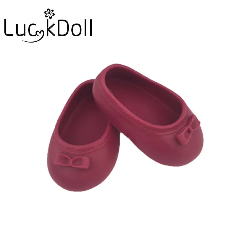 Luckdoll с круглым концом обувь с бантом для 18-дюймовые американские куклы для детей лучшие подарки на Рождество