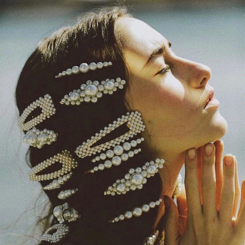 

New Fashion Imitation Pearl Hair Clip for Women Elegant White Barrette Stick Hairpins BB Hairgrip Girls Hair Accessories Gifts