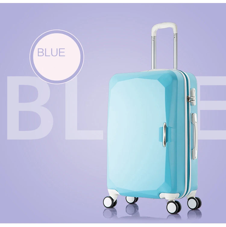 24''26 дюймов высокая емкость чемодан на колесиках набор Spinner студентов пароль чемодан на колесиках 20 дюймов носить на колесиках дорожная сумка - Цвет: blue