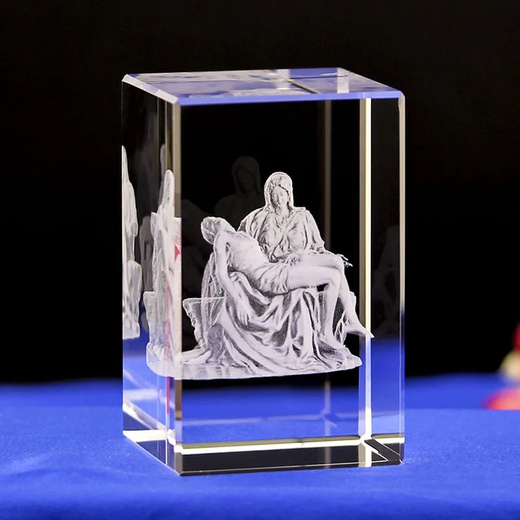 Лазерная 3D Статуя Иисуса К9 с кристаллами статуэтки межгравировкой миниатюры