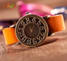 Shsby New Roma Style vintage Numérique évider Véritable Vache bracelet En Cuir montres femmes robe montres à quartz femme montre
