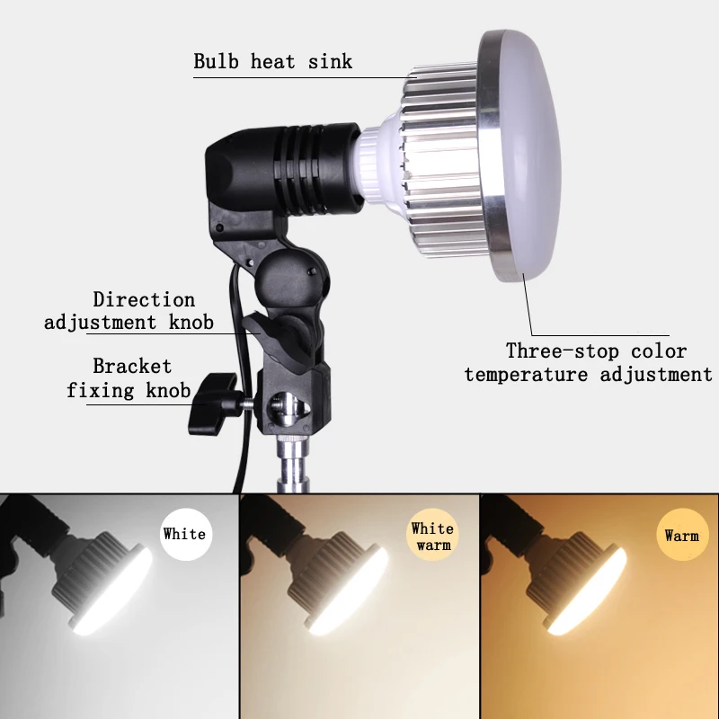  Photography Phone LED Lamp+Bracket Stand Boom Arm Reflector Softbox Continuous Lighting Kits For Ph