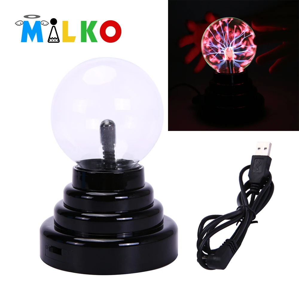 2016 Fun 3" USB Plasma Ball Magic Lightning Ball Sphere Light Up Toys