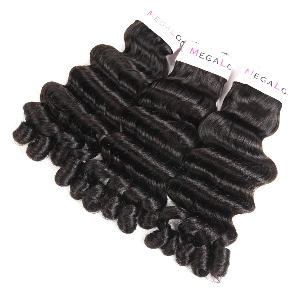 Megalook 3 Bundles Deals with 4*4 Lace Closure Brazilian Funmi Curly Fancy Curl Human Remy Hair Extensions 3 Bundle with Closure Megalook 3 Bundles Deals with 4*4 Lace Closure Brazilian Funmi Curly Fancy Curl Human Remy Hair Extensions 3 Bundle with Closure