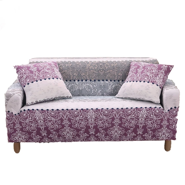 Purple And Grey Bohemian Style Universal Stretch Sofa Covers For Purple And Grey Bohemian Style Universal Stretch Sofa Covers For Living Room Elastic Couch Corner