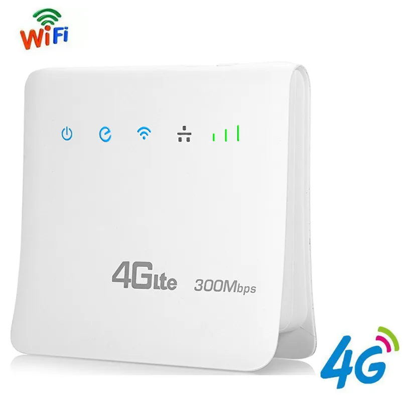 4G LTE CPE واي فاي الموجهات النقاط الساخنة المتنقلة اللاسلكية ذات النطاق العريض مكرر 300Mbps راوتر مقفلة مع دعم منفذ LAN at & t بطاقة SIM