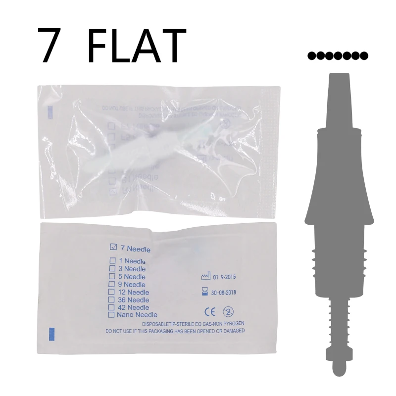 

30pcs Disposable Cartridge Permanent Makeup Needles Sterilized 7F Microblading Needle 7 Flat for Artmex tattoo machines V3 V6 V8