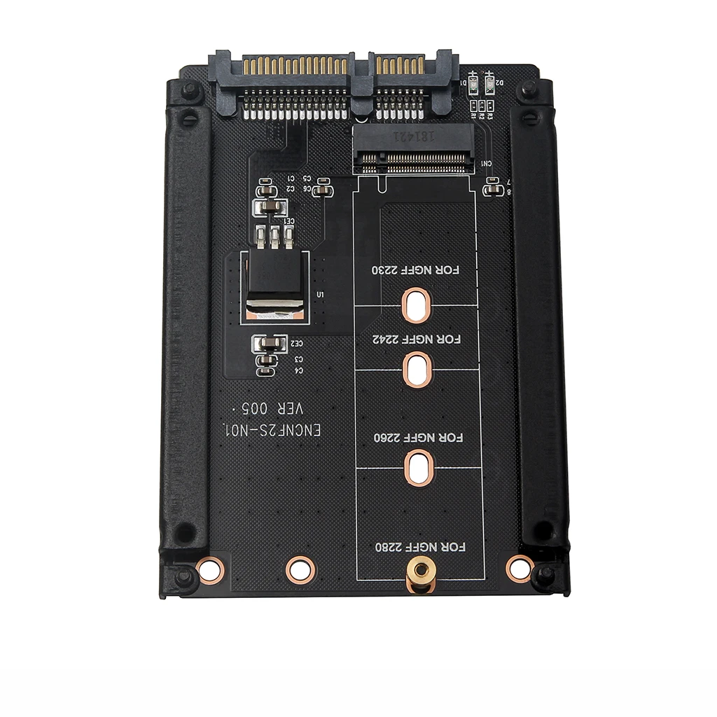 

Black L Metal Case B+M key M.2 NGFF SSD to 2.5 SATA 6Gb/s adapter card with enclosure Socket m2 NGFF adapter with shell