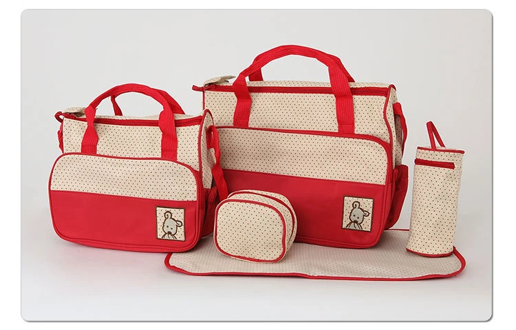Multifunctional Diaper Bag Fashion Mummy Maternity Nappy Bag Large Capacity Travel Mother Backpack Waterproof For Baby Care 5Pcs (6)