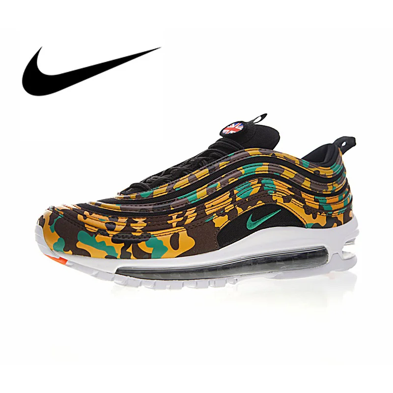 

Nike Air Max 97 Japan Yellow-Green Camo Men's Breathable Running Shoes Sport Sneakers Athletic Designer 2018 New Arrival AJ2614