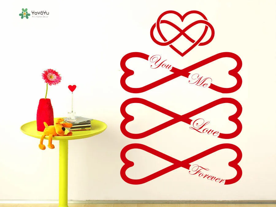 

YOYOYU Wall Decal Vinyl Wall Sticker Love Wall Decals Infinity Sign Infinity Symbol You Me Love Forever Home Art Poster YO228