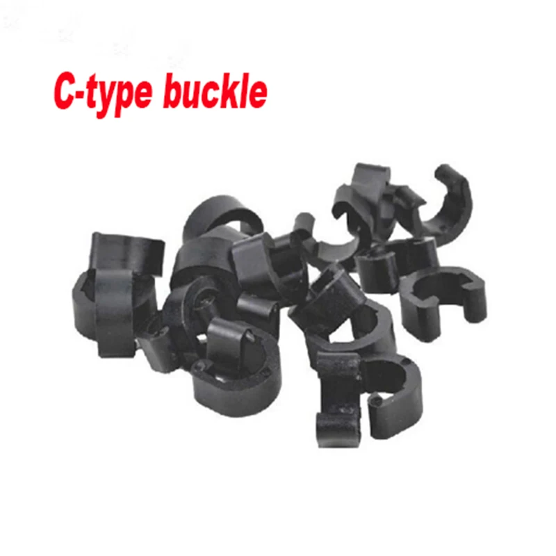 

FETESNICE C Type Buckles Bike Disc Brake Cable Sets Pipe Line Deduction Transmission Pipe Snap Clamp Tubing Buckle 100pcs