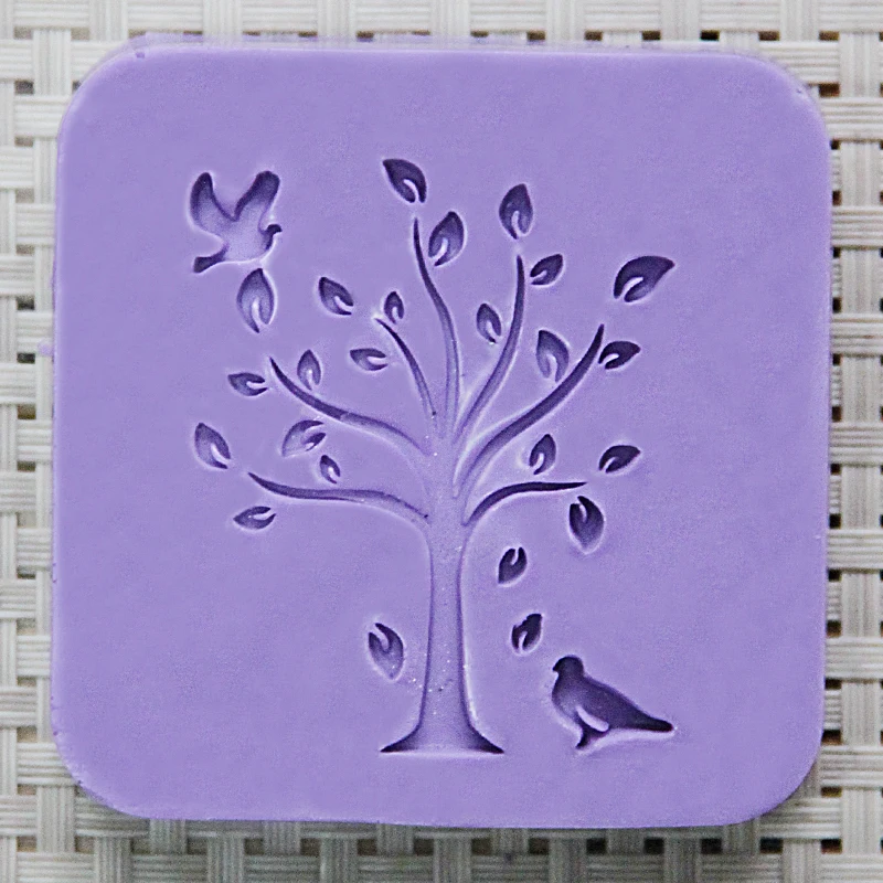 

2018 free shipping natural handmade acrylic soap seal stamp mold chapter mini diy tree patterns organic glass 5X5cm 0211