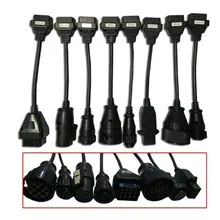2018 buena calidad camión Cables juego completo 8 Uds OBD2 Cable de conexión para vd DS150E cdp Truck de Cable de interfaz de Cable para tcs cdp pro plus
