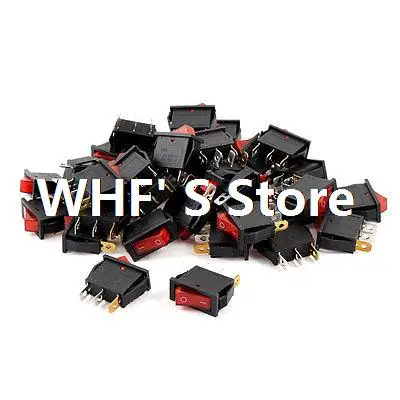 

AC 250V/15A SPST 3 Terminals ON/OFF Red Light Boat Rocker Switch 40pcs