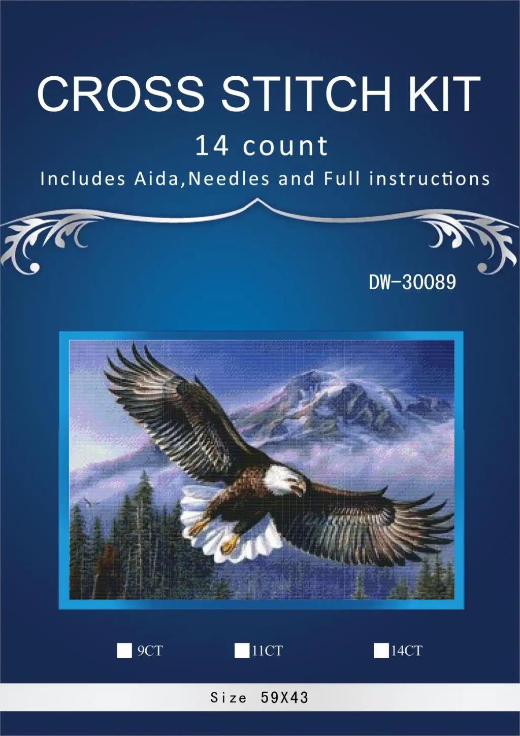 

40*30 Needlework, 14CT Cross stitch,Sets For Embroidery kits, ,Eagles fly 2 Counted Cross-Stitching,Wall Home Decro