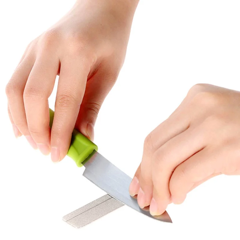 

1 pc Portable Pocket Sharpener with keychain Diamond Knife Sharpening Stone knife sharpener for outdoor picnic