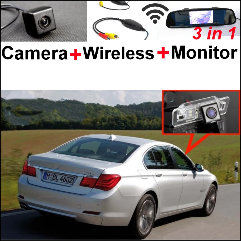 

3 in 1 Special WiFi Rear View Camera + Wireless Receiver + Mirror Monitor Easy DIY Parking System For BMW 7 E38 E65 E66 E67 E68