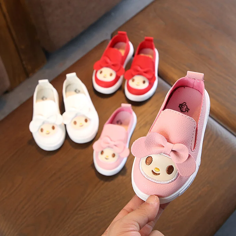 

2019 New Children's Cute Cartoon Casual Shoes Korean Version Of Boys And Girls Soft Bottom White Shoes