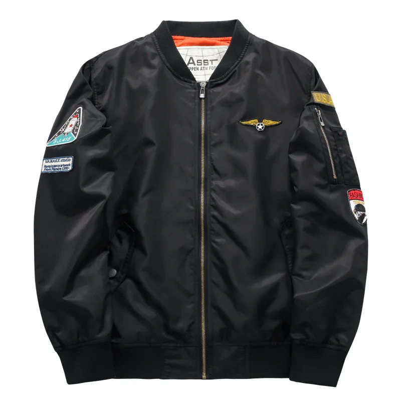 Men's and leisure stand collar jacket jacket new pilot male autumn large size tide suit Size M-6XL Men's and leisure stand collar jacket jacket new pilot male autumn large size tide suit Size M-6XL