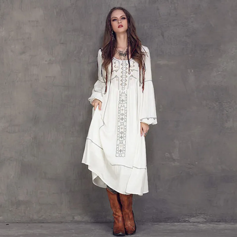 plus size white boho maxi dress