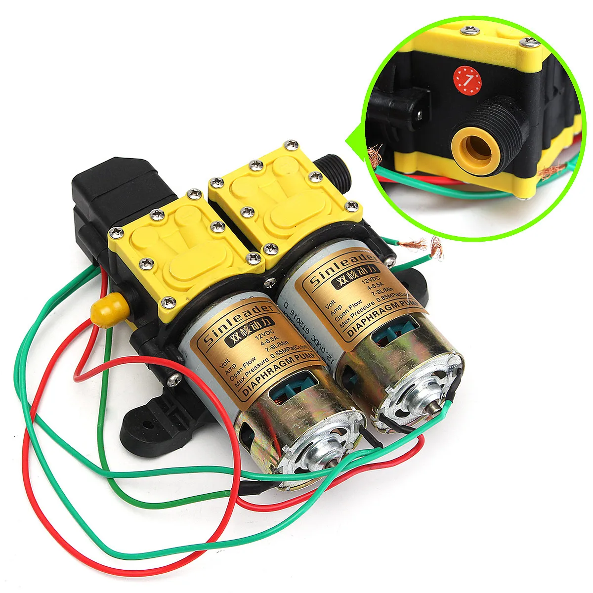 

8LPM DC 12V Diaphragm Car Water Pump Washer Self Priming High Pressure Caravan Engineering Plastic for Garden Sprinklers Shower
