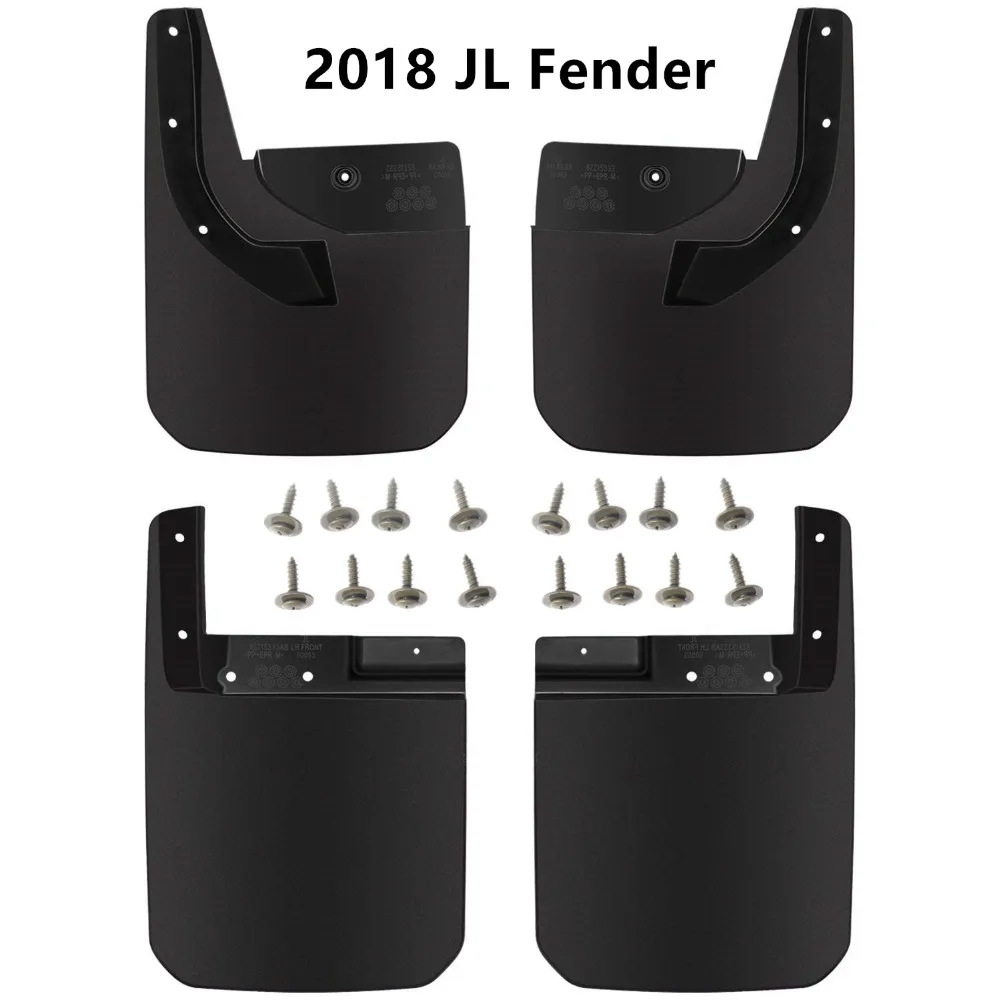 

For 2018 Jeep Wrangler JL JLU Body Style Deluxe Splash Guards Fender Flares Mud Flaps for Jeep Wrangler JL JLU Front and Rear