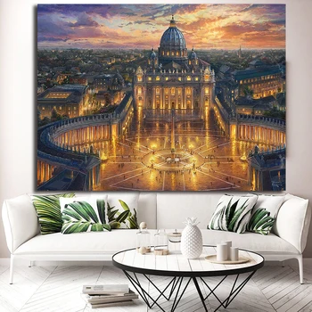 

Vatican Sunset Prestige Thomas Kinkade Canvas Prints Picture Modular Paintings For Living Room Poster On The Wall Home Decor