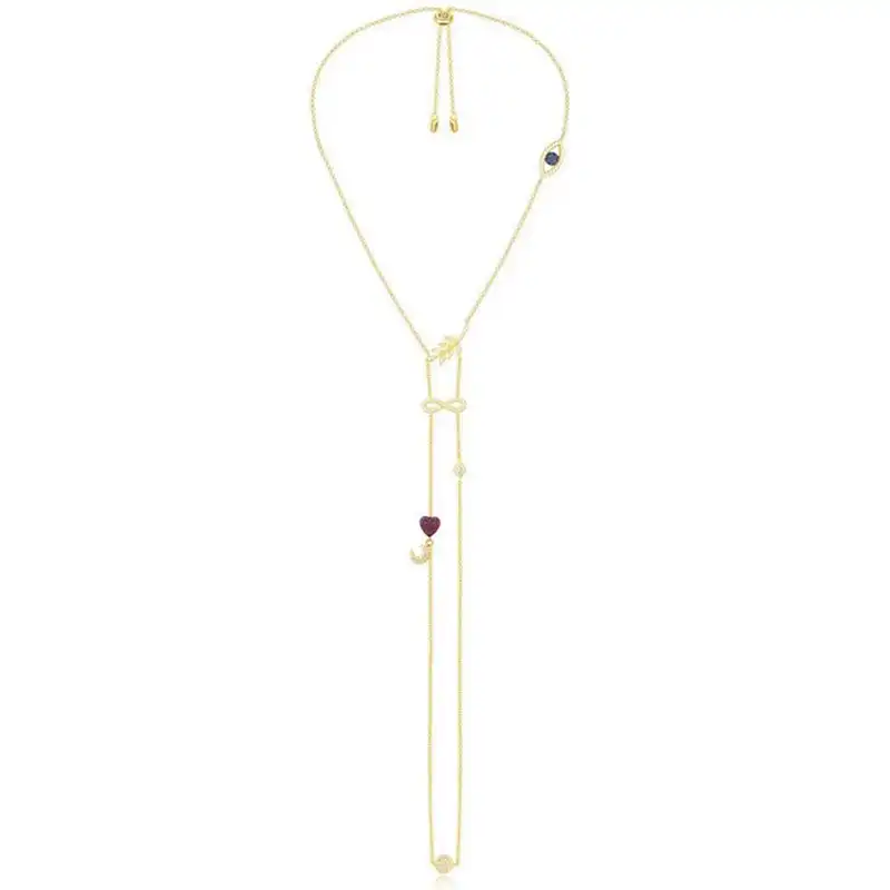 Hand-Set Zircon Artwork 925 Sterling Silver Adjustable at the and Endless Elegant Ladies Necklace With Infinity