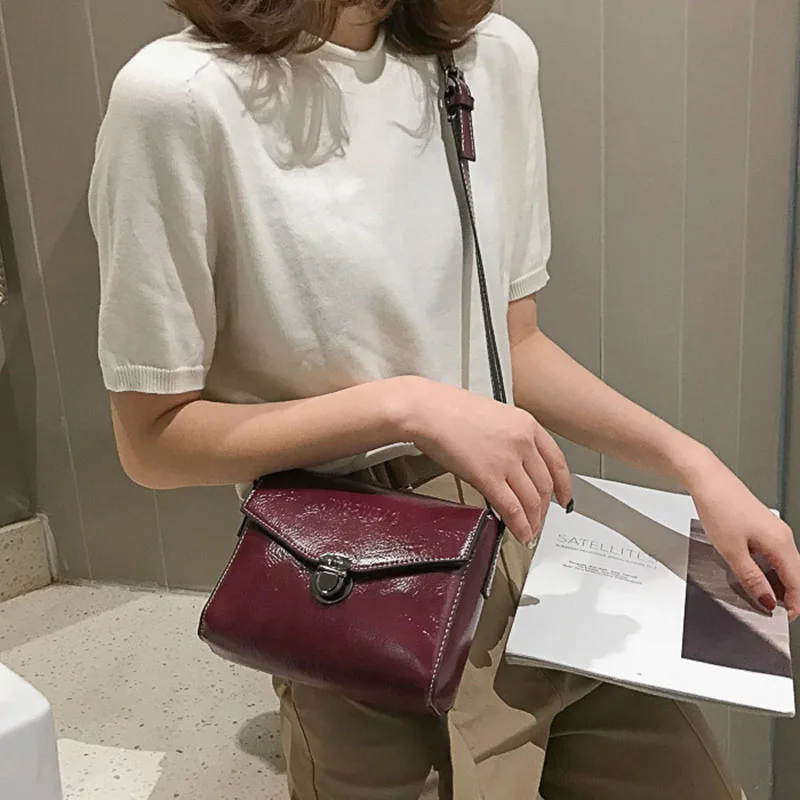 

Crossbody Single Shoulder Bag Small Rectangle Plug Lock Handbag with Strap for Women -OPK