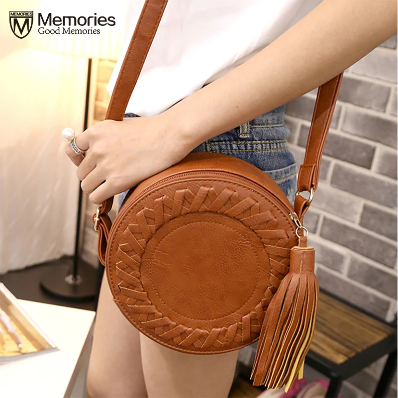 

leemrgu women messenger bags leather female messenger bags small lady knitting circular bag round girl handbag drop shipping