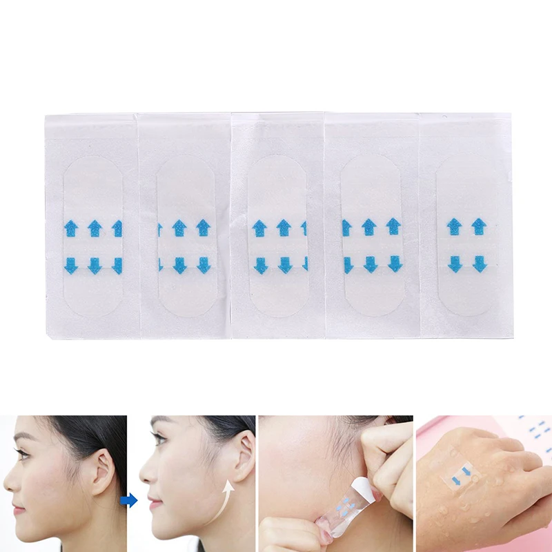 20pcs/box V Shape Lift Face Sticker Thin Stick Face Artifact Invisible Sticker Lift Chin Medical Tape Makeup Face Lift Tools