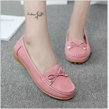 Новинка года; женская повседневная обувь на плоской подошве; женские балетки из натуральной кожи с круглым носком; лоферы на плоской подошве; модные туфли-лодочки с бантом; мягкая обувь без застежки