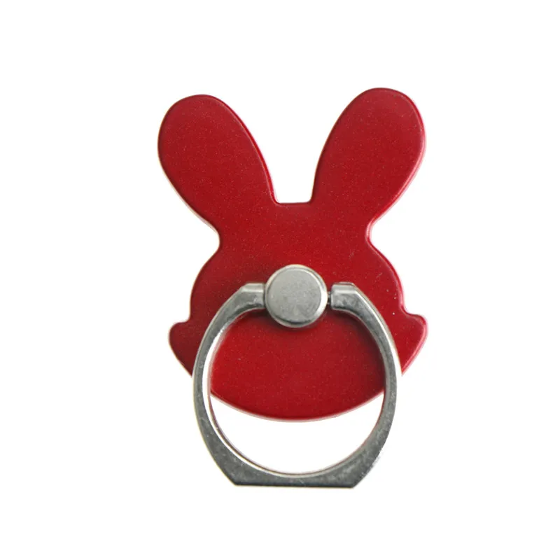Универсальный дизайнерский держатель для телефона с кроликом, 360 градусов, металлическое кольцо на палец, подставка для мобильного телефона, держатель для iPhone, samsung - Цвет: red