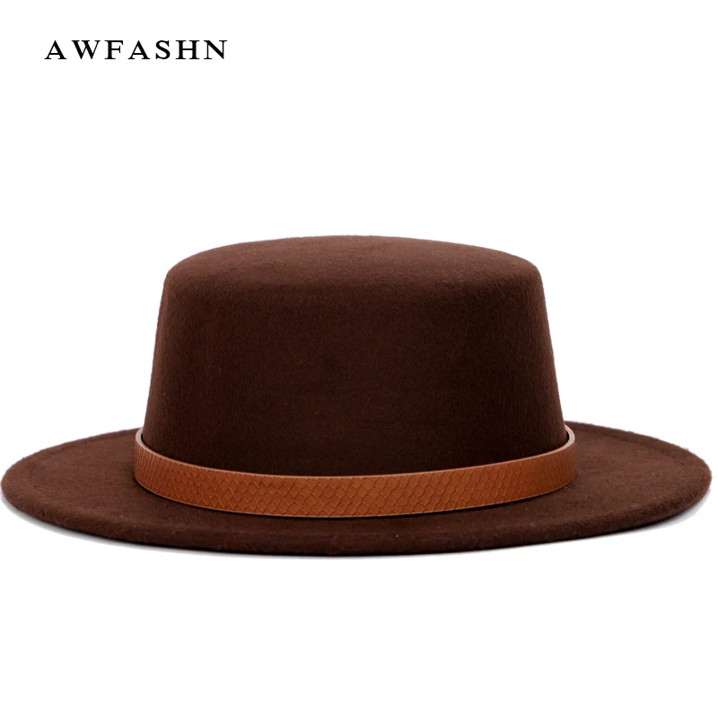 

Solid Color Wool Ladies Fedora Hat Autumn Winter Woman's Top Hat High Quality Man Woman Vintage Hats Bowler Cylinder Felt Hat