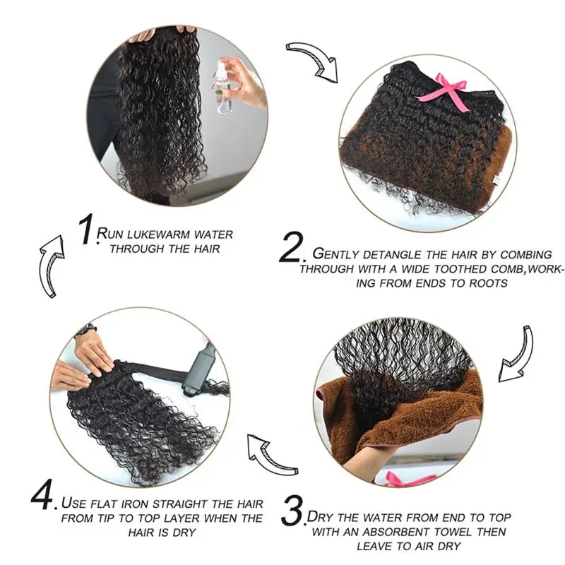 Pinshair Natural Color Indian Hair Wet And Wavy Human Hair Weave Weft Extensions 3 Bundles Deals 10-18 Inch Non Remy Thick Hair (14)