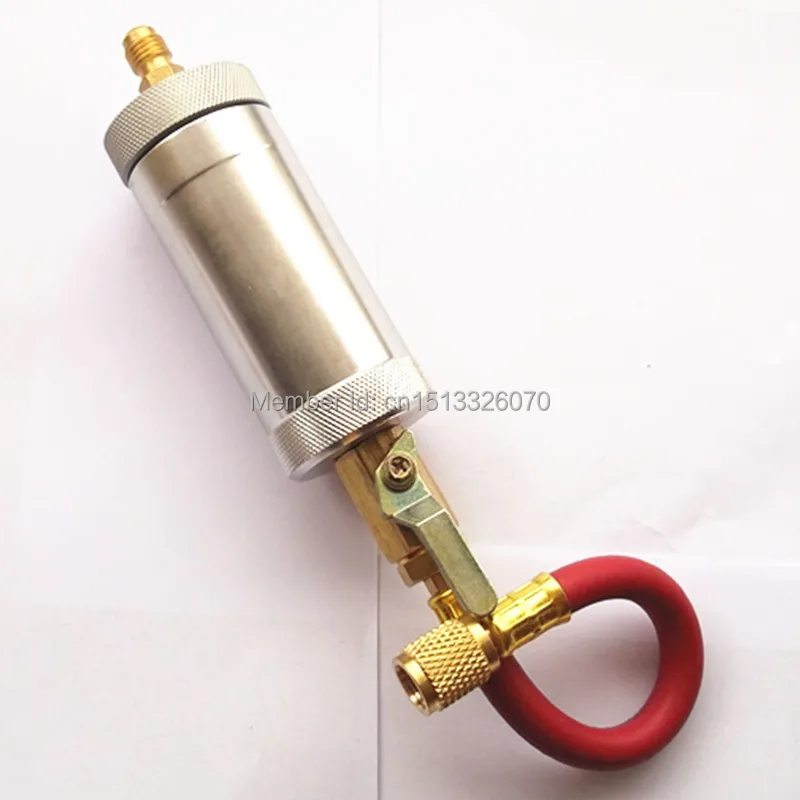 New R134A AC Car Automotive AC Oil&Dye Injector R134 R12 R22 Injection Tool  In Line Oil Dye Injector With 14 Swivel Low Side (5)