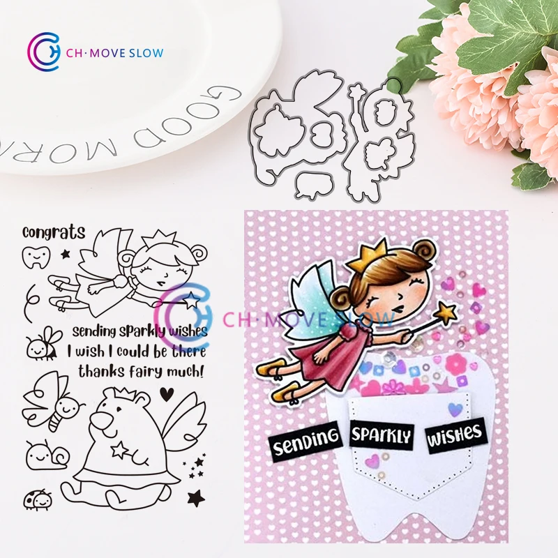 

CH New Arrival Angle Girl Metal Cutting Dies and stamp For Scrapbooking Practice Hands-on DIY Album Decor Card Craft Dies