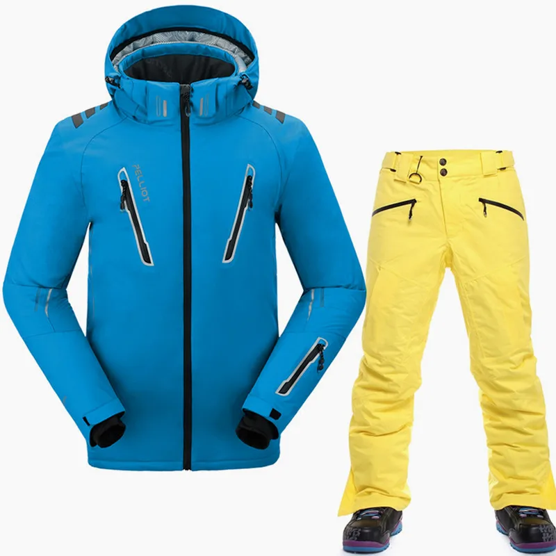 Бренд Pelliot, высокое качество, лыжный костюм для мужчин, супер теплая водонепроницаемая лыжная куртка, костюмы для сноубординга, дышащий зимний костюм для мужчин - Цвет: 13