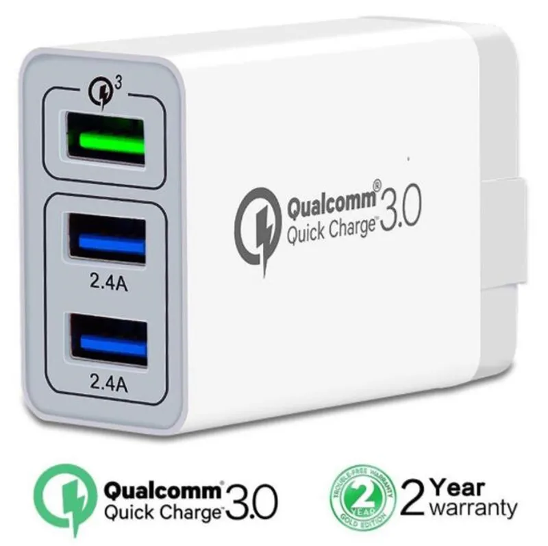 

3 Ports Quick Charger QC 3.0 18W USB Charger For iphone 7 8 iPad Samsung S8 Huawei Xiaomi Fast Charger QC3.0 EU/US Plug